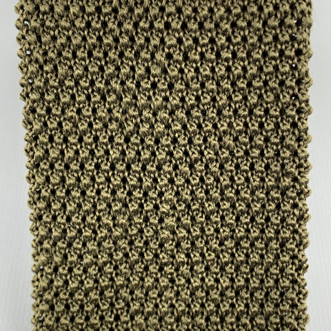 ANDERSON & SHEPPARD Olive Green Silk Textured Knit Tie