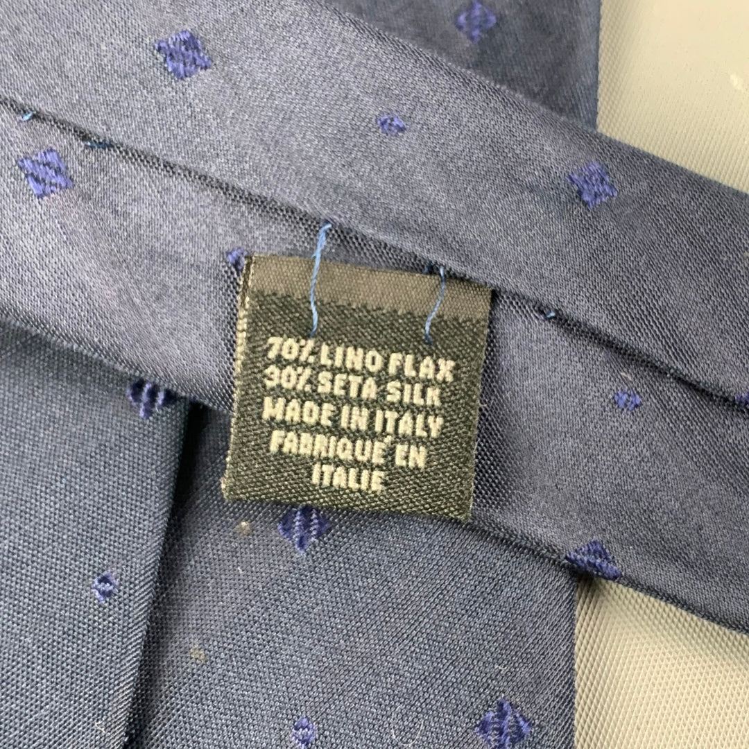 JIL SANDER Navy Textured Silk Flax Tie