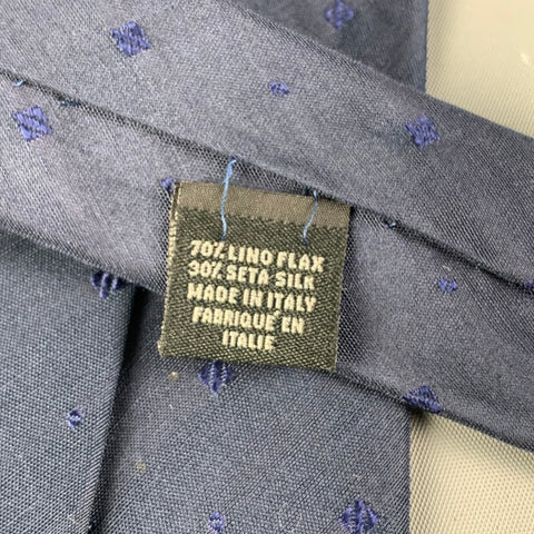 JIL SANDER Navy Textured Silk Flax Tie