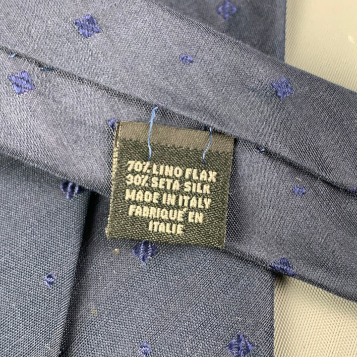 JIL SANDER Navy Textured Silk Flax Tie