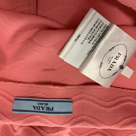 PRADA Short ceinturé texturé en polyester rose taille 0