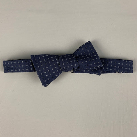 BLADE+BLUE Navy Grey Dots Cotton Bow Tie