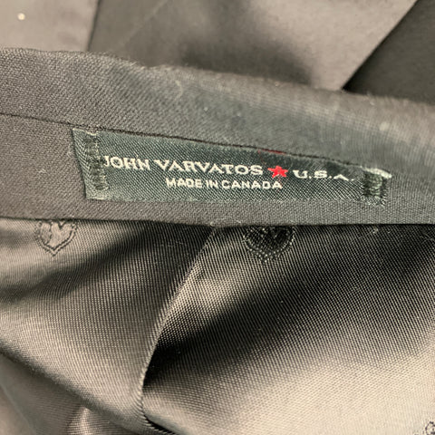 JOHN VARVATOS * U.S.A. Size 46 Black Wool Elastane Single breasted Suit