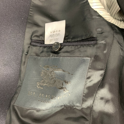 BURBERRY PRORSUM Size M/L Oversized Navy Blue Wool Double Breasted Coat