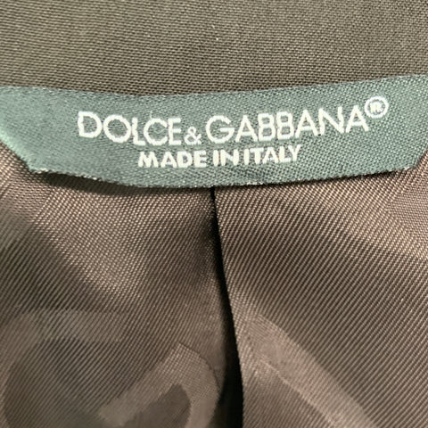 DOLCE & GABBANA Size 40 Brown Virgin Wool Blend Notch Lapel Sport Coat