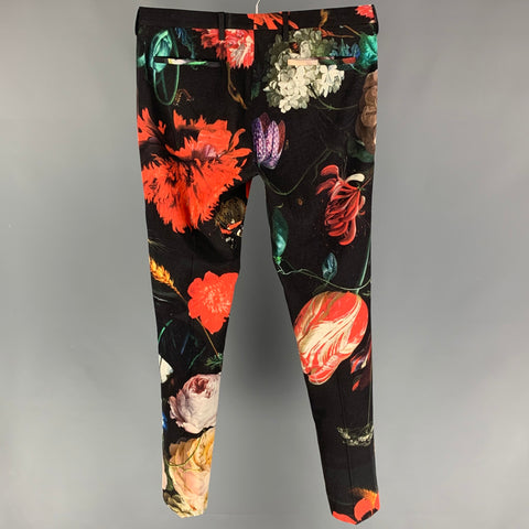 PAUL SMITH Size 32 Multi-Color Floral Wool Blend Flat Front Dress Pants