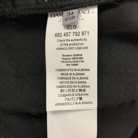 VERSACE COLLECTION Size 34 Black Gold Studded Cotton Casual Pants