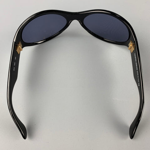 GIORGIO ARMANI Black Acetate Oval Sunglasses