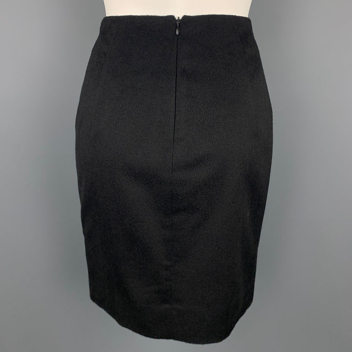 MAX MARA Size 4 Black Material Pencil Skirt Suit