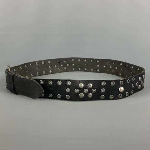 DSQUARED2 Size M Black Sudded Leather Belt