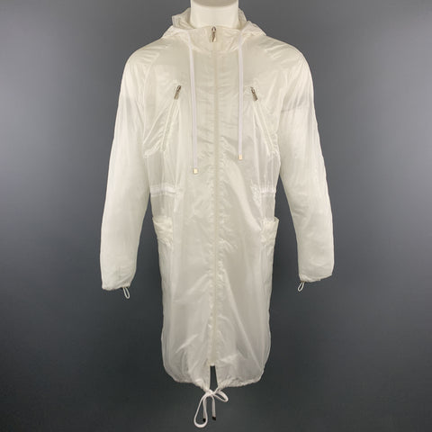 D.GNAK by KANG D. Size 38 White Sheer Nylon Zip Up Windbreaker Anorak
