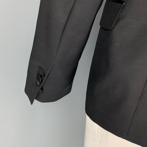 DSQUARED2 Size 42 Black Peak Lapel Tuxedo Sport Coat