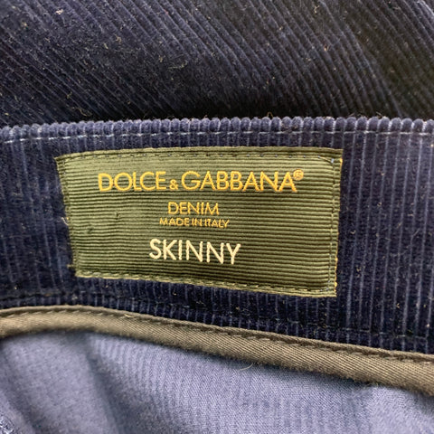 DOLCE & GABBANA Size 36 Navy Corduroy Cotton Jean Cut Casual Pants