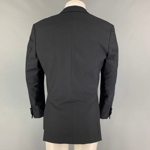 SPENCER HART Size 38 Black Wool Mohair Tuxedo Sport Coat