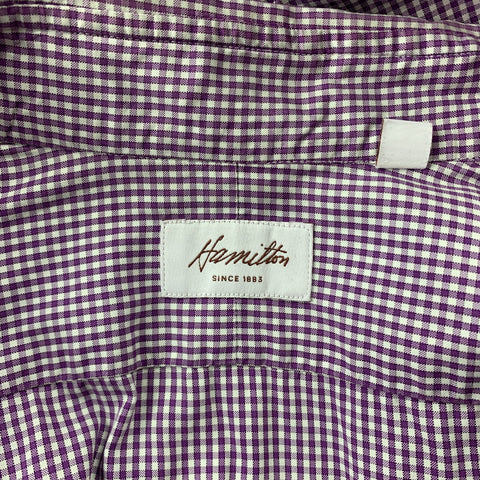 HAMILTON Size S Lavender Gingham Cotton Classic Long Sleeve Shirt