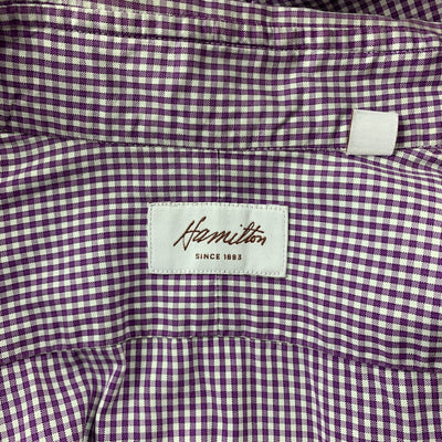 HAMILTON Size S Lavender Gingham Cotton Classic Long Sleeve Shirt