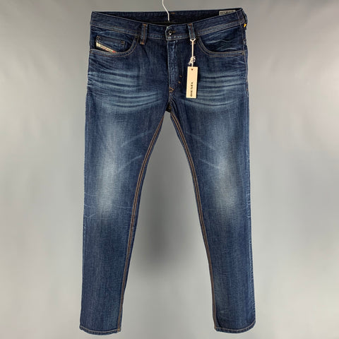 DIESEL Size 36 Blue Washed Cotton Jeans