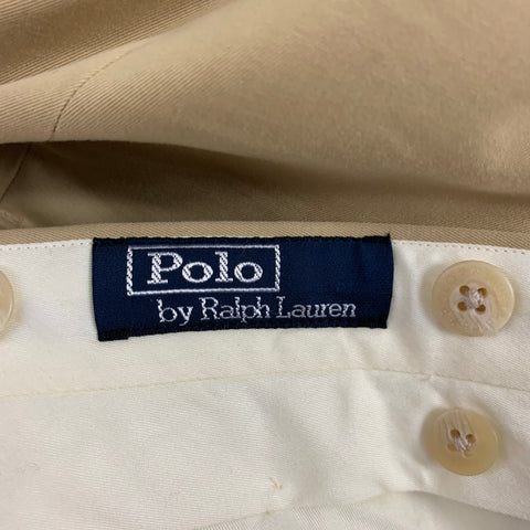 POLO by RALPH LAUREN Size 46 Beige Cotton Notch Lapel Suit