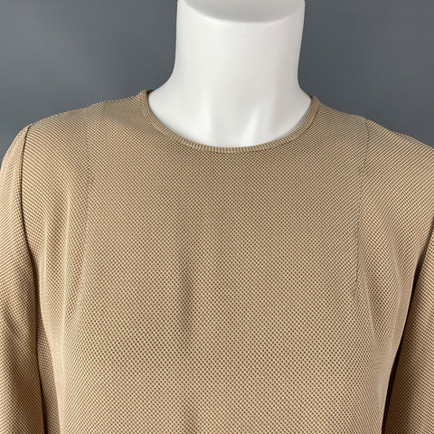 GIORGIO ARMANI Size 6 Beige Viscose Acetate Squares Blouse