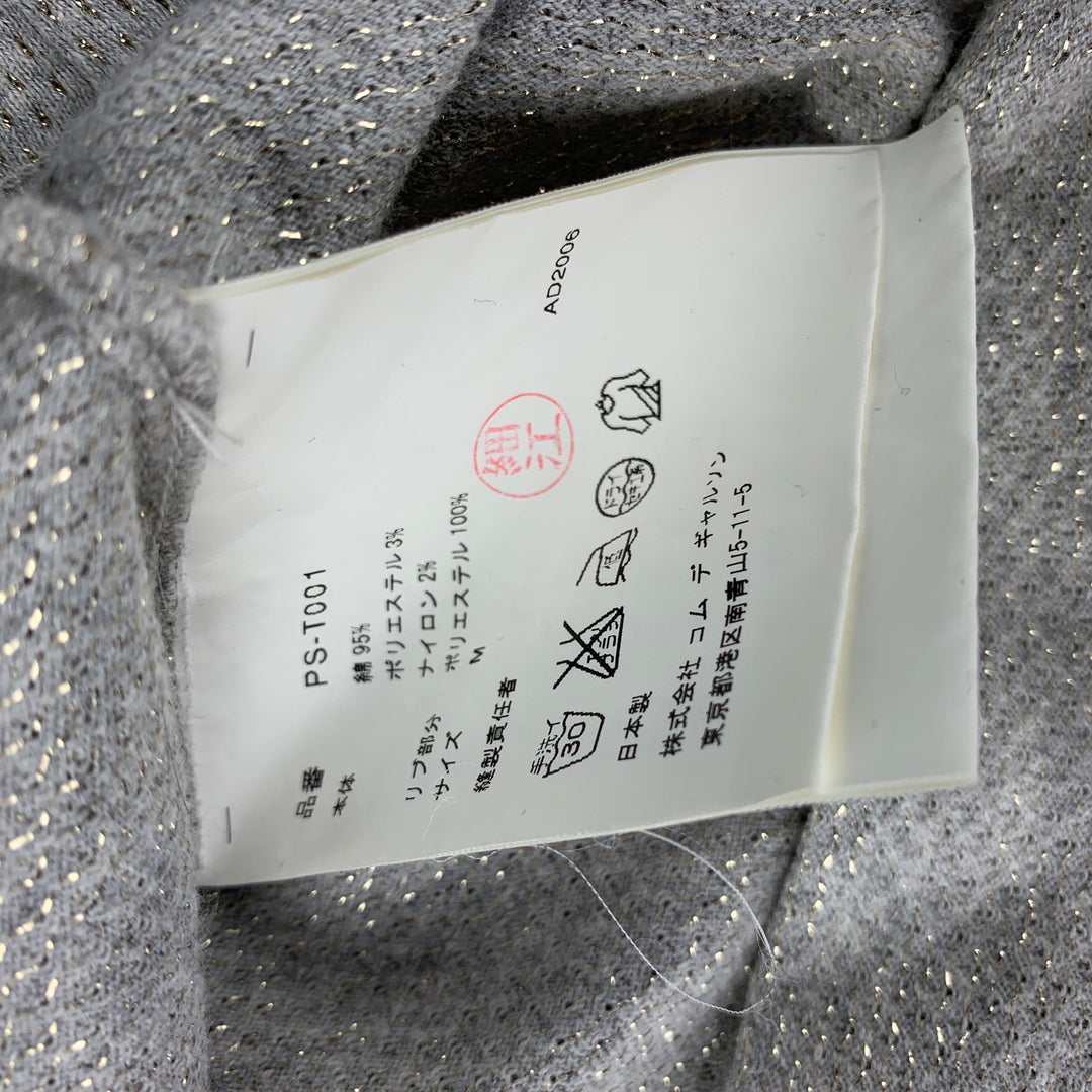 COMME des GARCONS HOMME PLUS Size M Grey & Beige Metallic Cotton Blend T-shirt