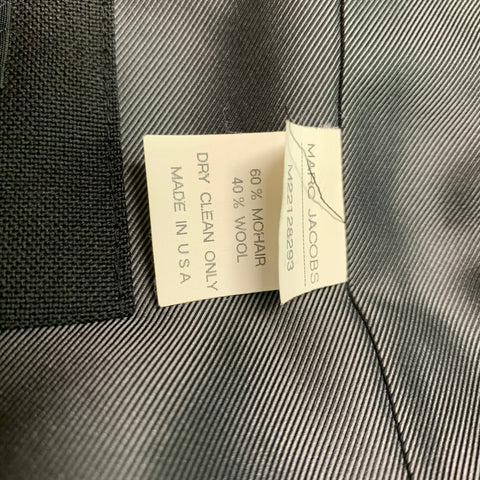 MARC JACOBS Chest Size 38 Black Solid Mohair &  Wool Peak Lapel Sport Coat