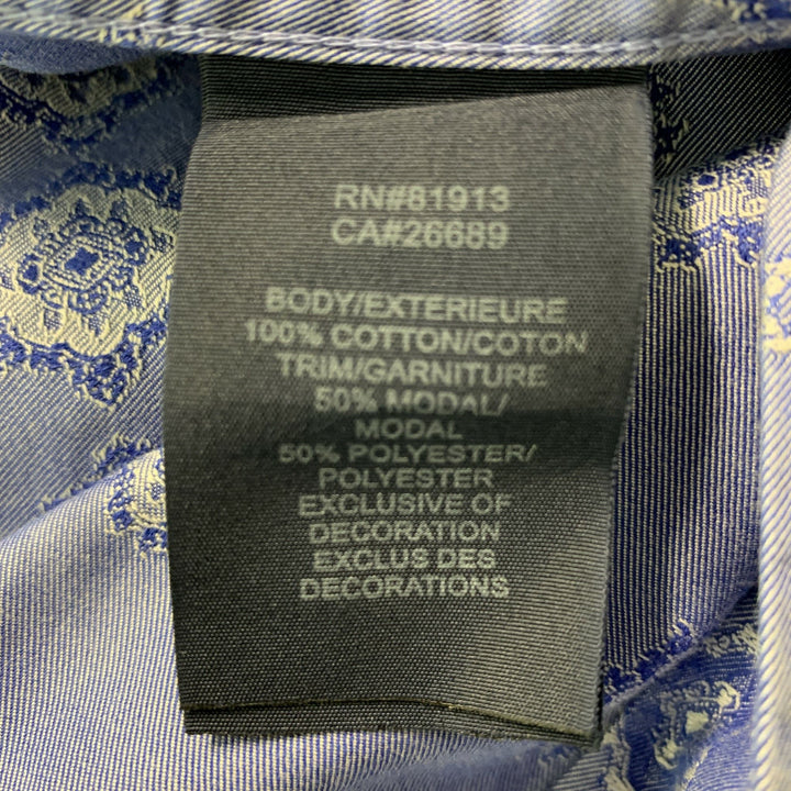 ROBERT GRAHAM Size XL Blue Print Cotton Button Up Long Sleeve Shirt