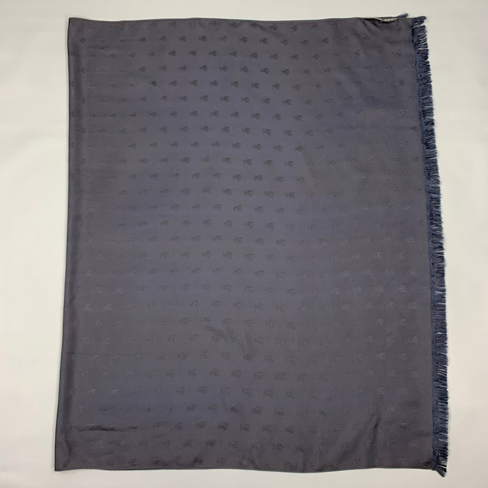 HERMES Black Royal Bee Jacquard Silk Scarf
