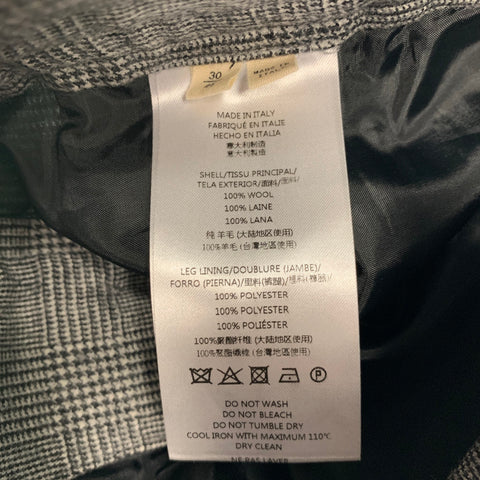 KENT CURWEN Size 32 Grey Black Glenplaid Wool Blend Pleated Dress Pants