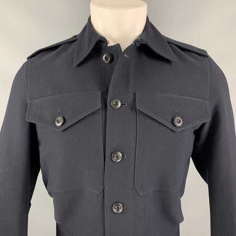 BURBERRY PRORSUM Spring 2015 Size 38 Navy Blue Cashmere Blend Jacket