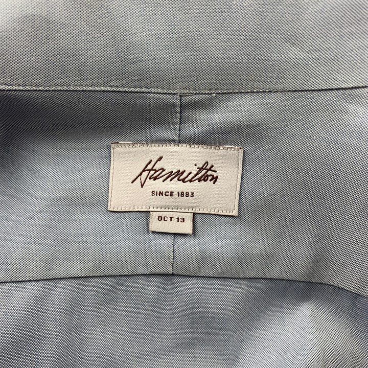 HAMILTON Size L Blue Pinstripe Cotton Button Down Long Sleeve Shirt