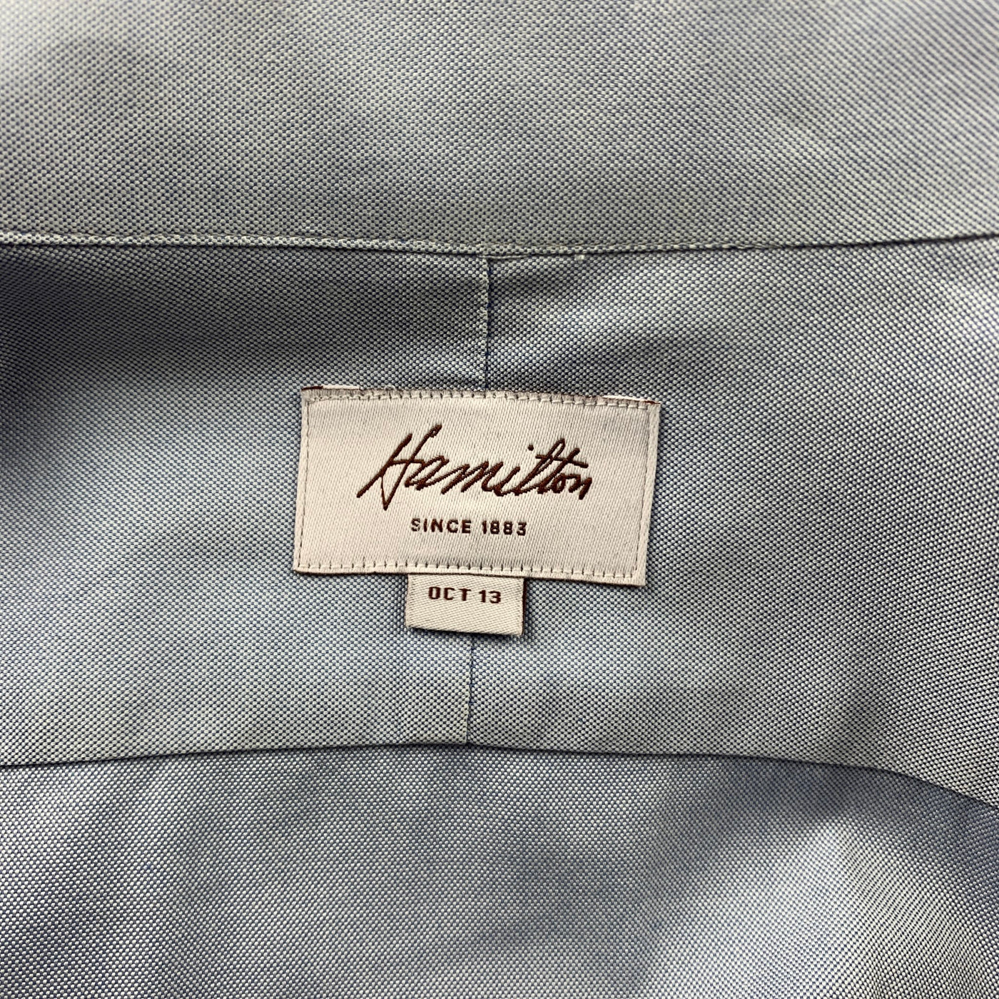 HAMILTON Size L Light Blue Cotton Button Down Long Sleeve Shirt