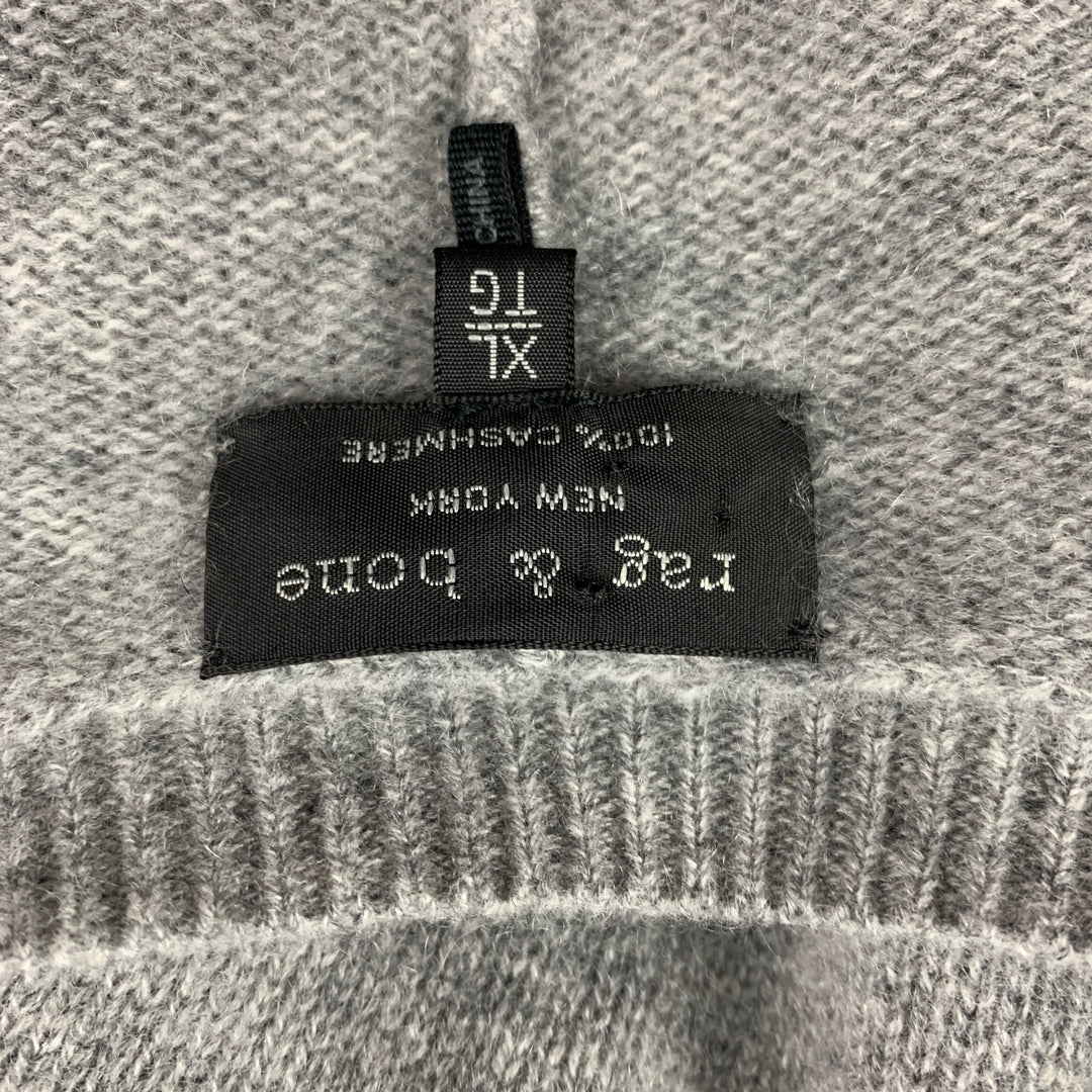 RAG &amp; BONE Jersey de cuello redondo de cachemir de punto gris claro talla XL