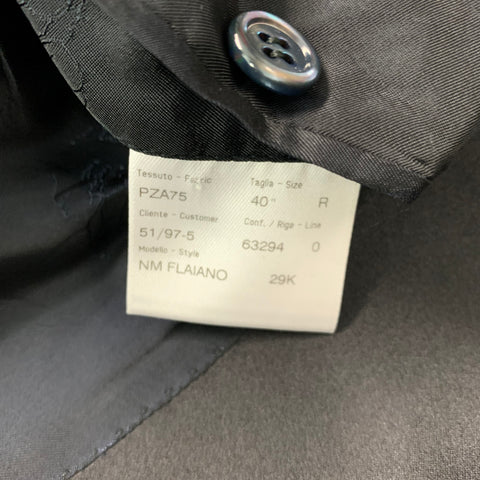 BRIONI Size 40 Regular Navy Black Solid Wool Peak Lapel Sport Coat