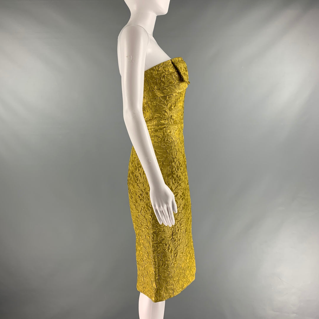 MICHAEL KORS COLLECTION Size 4 Gold Silk Blend Metallic Strapless Dress Sui Generis Designer Consignment MICHAEL KORS COLLECTION Size 4 Gold Silk Blend Metallic Strapless Dress Sui Generis Designer Consignment