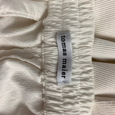 TOMAS MAIER Size M Cream Corduroy Cotton Drawstring Casual Pants