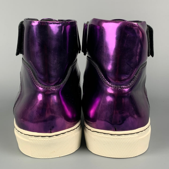 ALEJANDRO INGELMO Size 10.5 Purple Plum Galaxy Metallic Leather High Top Sneakers