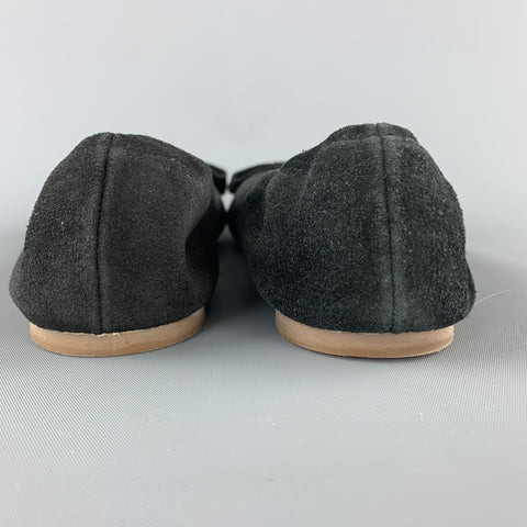 COLECCIÓN RALPH LAUREN Talla 7 Zapatos planos con lazo de ante negro