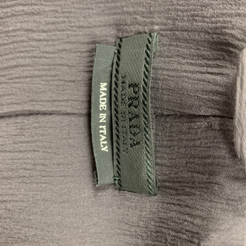 PRADA Size 4 Grey Silk Belted Coat