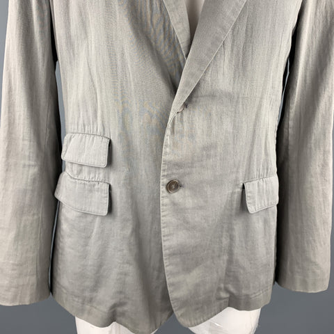 ADAM KIMMEL Size XL Grey Cotton Peak Lapel Casual Sport Coat