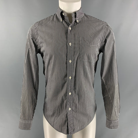 RALPH LAUREN Size S Black & White Stripe Cotton Button Down Long Sleeve Shirt