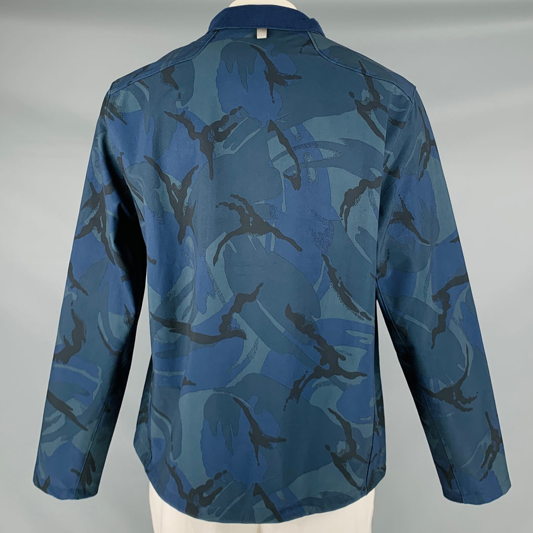 RALPH LAUREN Size XL Navy Blue Camo Polyester Elastane Jacket