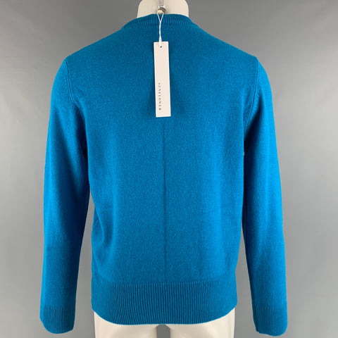 SUNFLOWER Size M Blue Knitted Alpaca Wool Crew-Neck Sweater