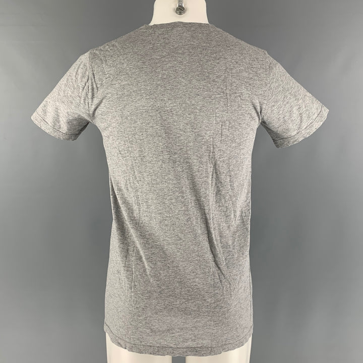 BALMAIN Size M Grey Solid Cotton Crew-Neck T-shirt