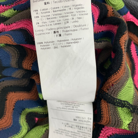 M MISSONI Size 12 Multi-Color Knitted Cotton Blend A-line Dress