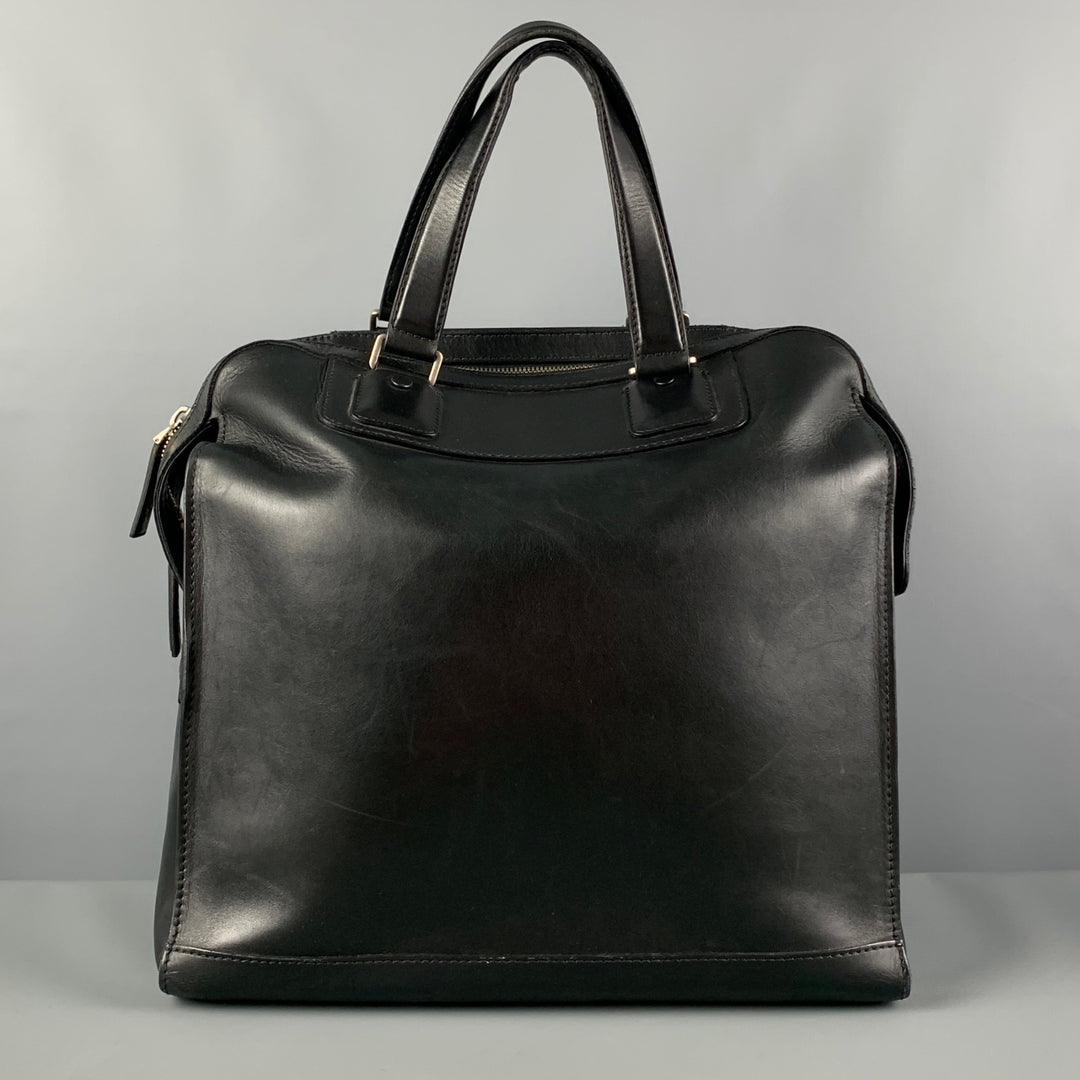 BALLY Black Leather Top Handles Tote Bag