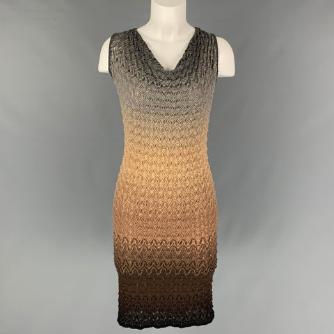 MISSONI Size 4 Grey Brown Polyester Ombre Sleeveless Dress