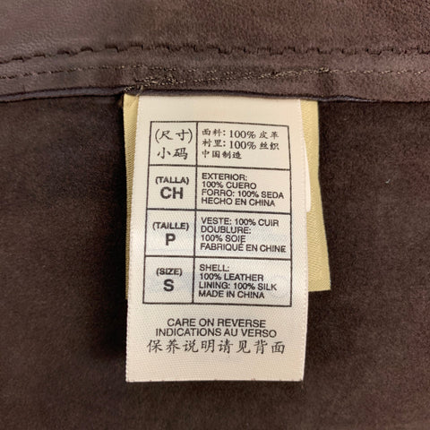 MAXSTUDIO Veste en cuir marron taille S