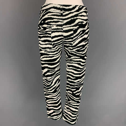 ISABEL MARANT Size 4 Black & White Zebra Print Cotton Blend Casual Pants