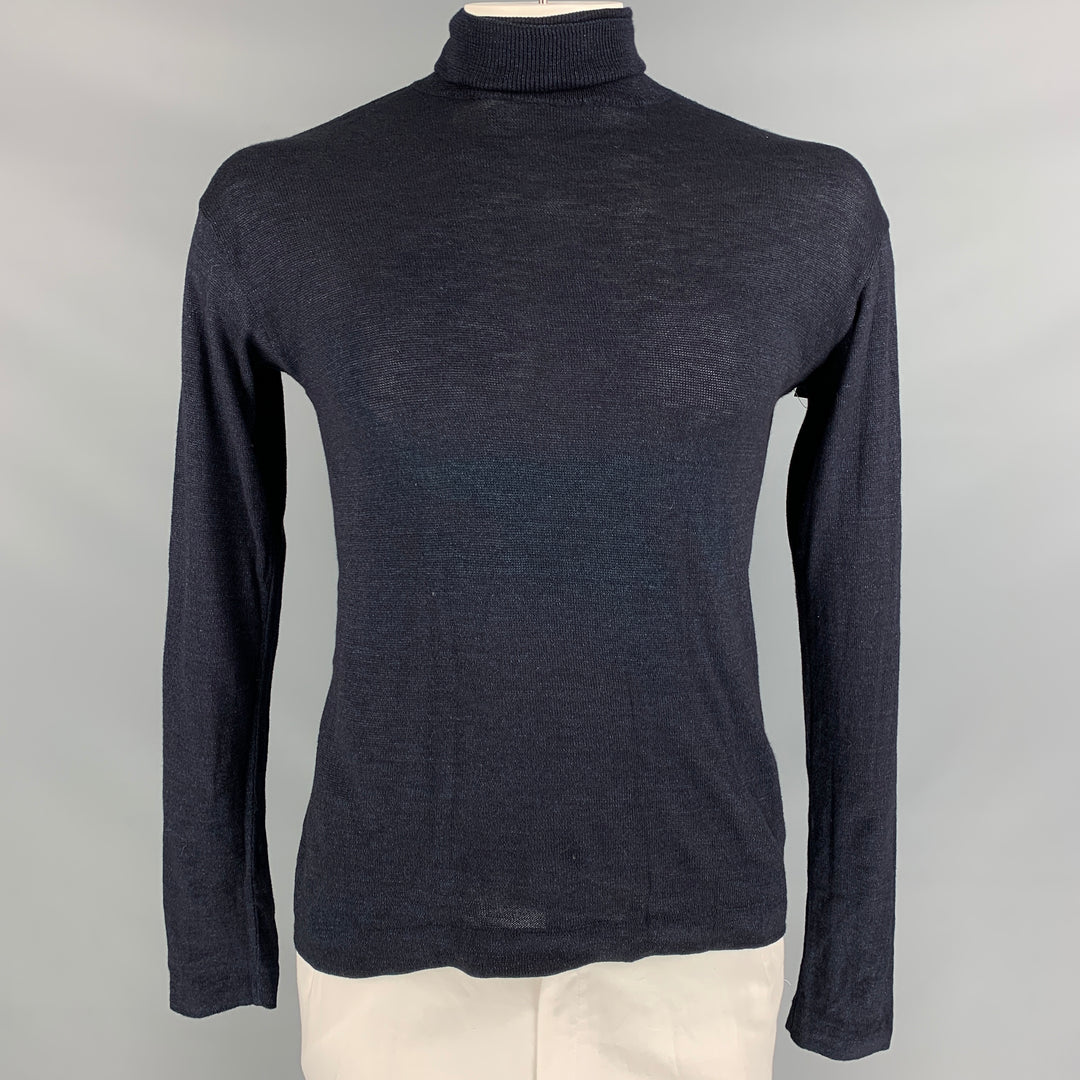 45rpm Size L Navy Knitted Cotton Turtleneck Pullover