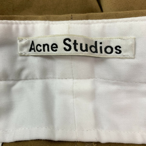ACNE STUDIOS Taille 34 Pantalon décontracté kaki en coton élasthanne à devant plat